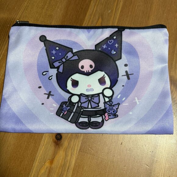 Sanrio Kuromi Purple Cosmetic Makeup Bag Large Capacity Zip Close New - Picture 1 of 2
